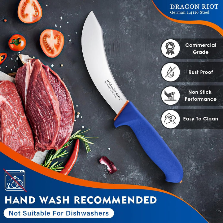 DRAGON RIOT Ausbeinmesser profi Schlachtermesser, 6 Zoll Fleischmesser Flexibel Metzgermesser, Grill