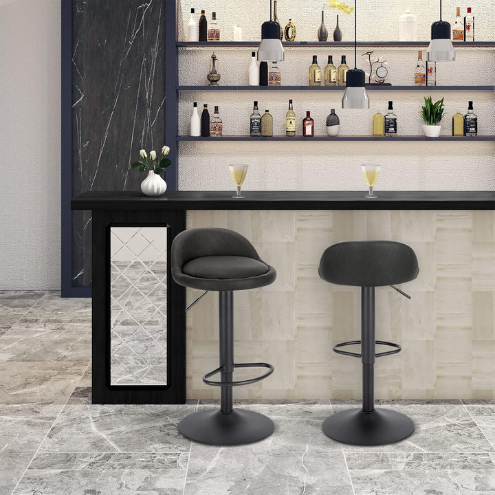 EUGAD Barhocker 2er Set 360° Drehstuhl Barstuhl mit Rückenlehne Fussstütze 120kg belastbar höhenvers