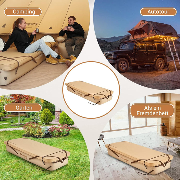 KingCamp Aufblasbares Campingbettgestell Campingbett Feldbett für Camping Isomatte Luftmatratze Aufb
