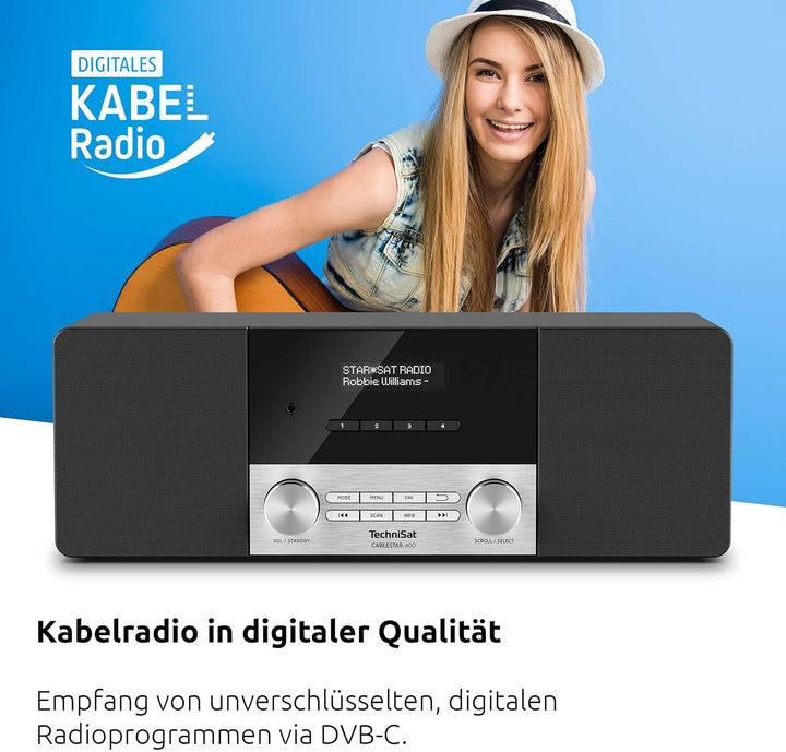 TechniSat CABLESTAR 400 - Stereoradio für unverschlüsselte Digitale Radioprogramme via Kabel (incl.