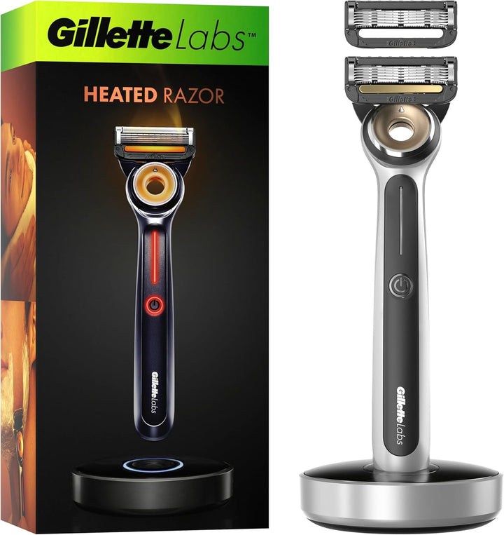 Gillette Labs Heated Nassrasierer, Rasierer mit Reinigungs-Element, 1 Griff 2 Klingen, Geschenk für