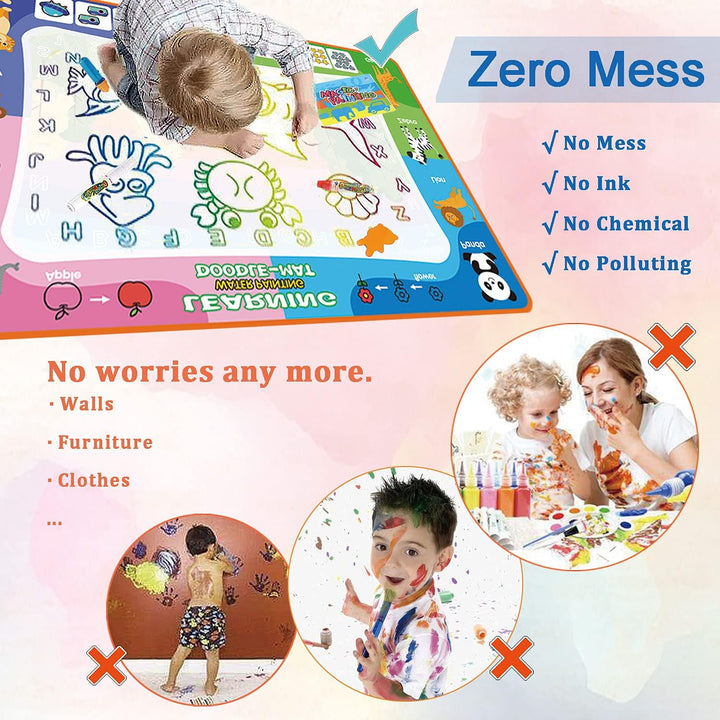 Fenxyo Aqua Wasser Doodle Matte, XL Aqua Drawing Painting Matte, Malmatte Mit Wasserstift Werkzeuge