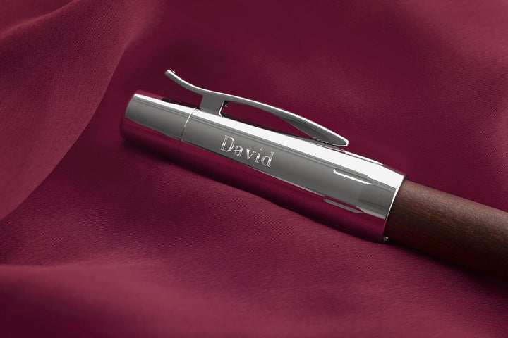 Faber-Castell 148215 - Tintenroller e-motion Holz/Chrom, Metallspitze 0,7 mm, inklusive Geschenkverp