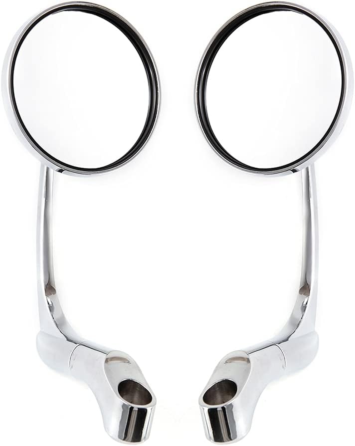 Runder Motorrad Seitenspiegel Universal 10mm Motorrad-Rückspiegel für Cafe Racer (Silber), Silber