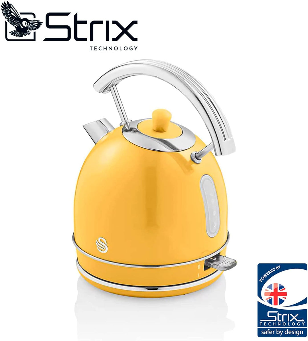 Swan Retro Elektrischer Wasserkocher 1,8 Liter, Vintage Design, Abschaltautomatik Strix Controller,