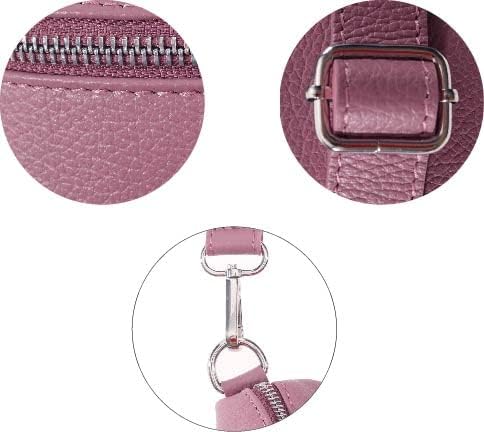 Zwillingsherz Bauchtasche mit Reissverschluss 100% Echtleder – Hochwertige Damen Bauchtasche Crossba