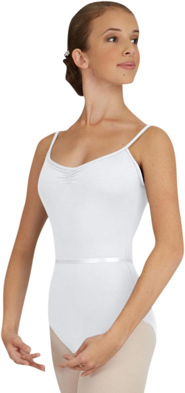 Capezio 126 Leotard mit Pinker Vorderseite Class Collection L Weiss, L Weiss