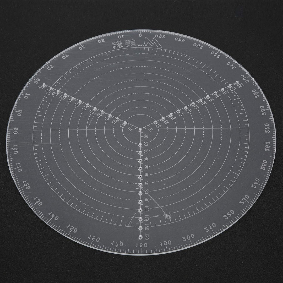 Round Center Finder Compass, 12-Zoll-Kreislehre Holzbearbeitung Drehzentrierlineal Klare Zeichenkrei