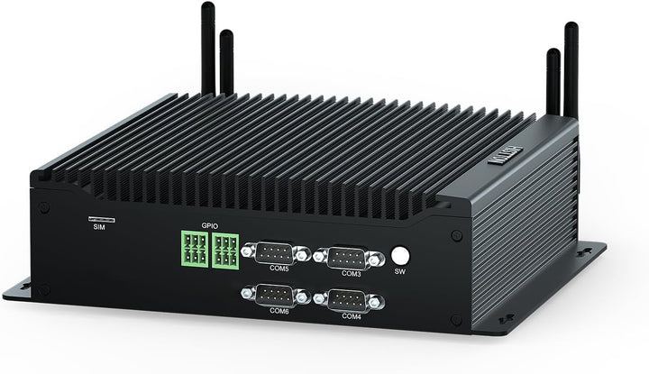 HISTTON Lüfterlos Mini PC Core i5-10210U, 16GB RAM 512GB M.2 SSD, Industrie PC mit 6 RS232 COM, HD+D