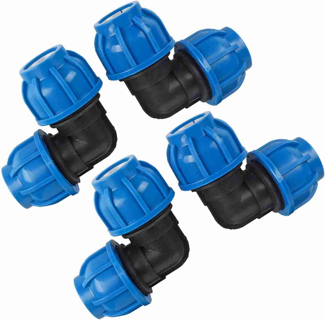 Garosa 4Pcs PE-Kunststoff 32mm Bis 32mm Winkelverbinder-Rohrfitting für PPR, PE, PVC und Andere Wass