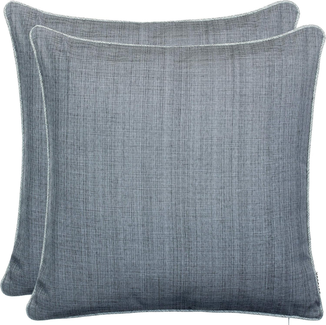 Brandsseller Kissen 2er-Set 45x45 cm Outdoor Garten Dekokissen mit Paspel - Leinenoptik Uni Schmutz-