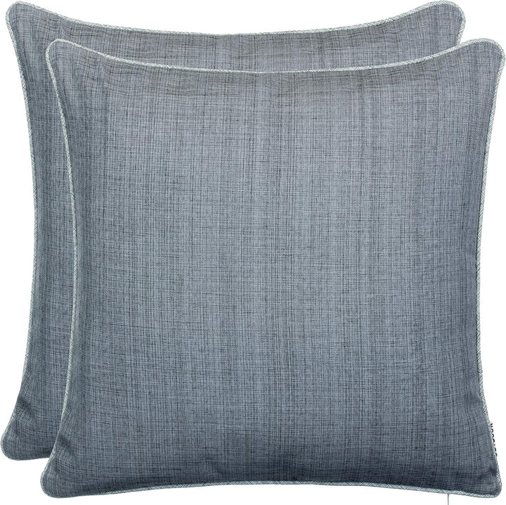 Brandsseller Kissen 2er-Set 45x45 cm Outdoor Garten Dekokissen mit Paspel - Leinenoptik Uni Schmutz-