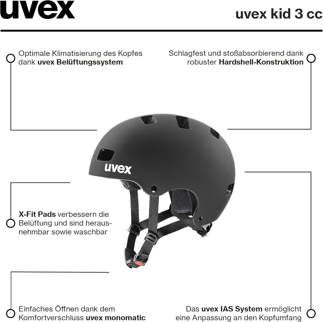 uvex kid 3 cc - robuster Fahrradhelm für Kinder - individuelle Grössenanpassung - optimierte Belüftu