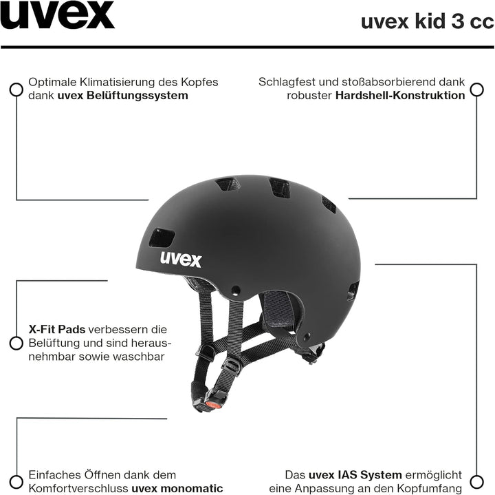 uvex kid 3 cc - robuster Fahrradhelm für Kinder - individuelle Grössenanpassung - optimierte Belüftu