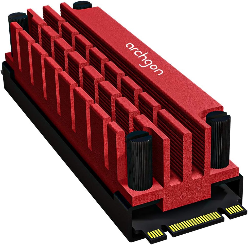 Archgon HS-1110 Kühlkörper für M.2 SSD 2280 PCIe NVMe/SATA Kühler, 20 mm Bauhöhe, Aluminium, 2X Wärm