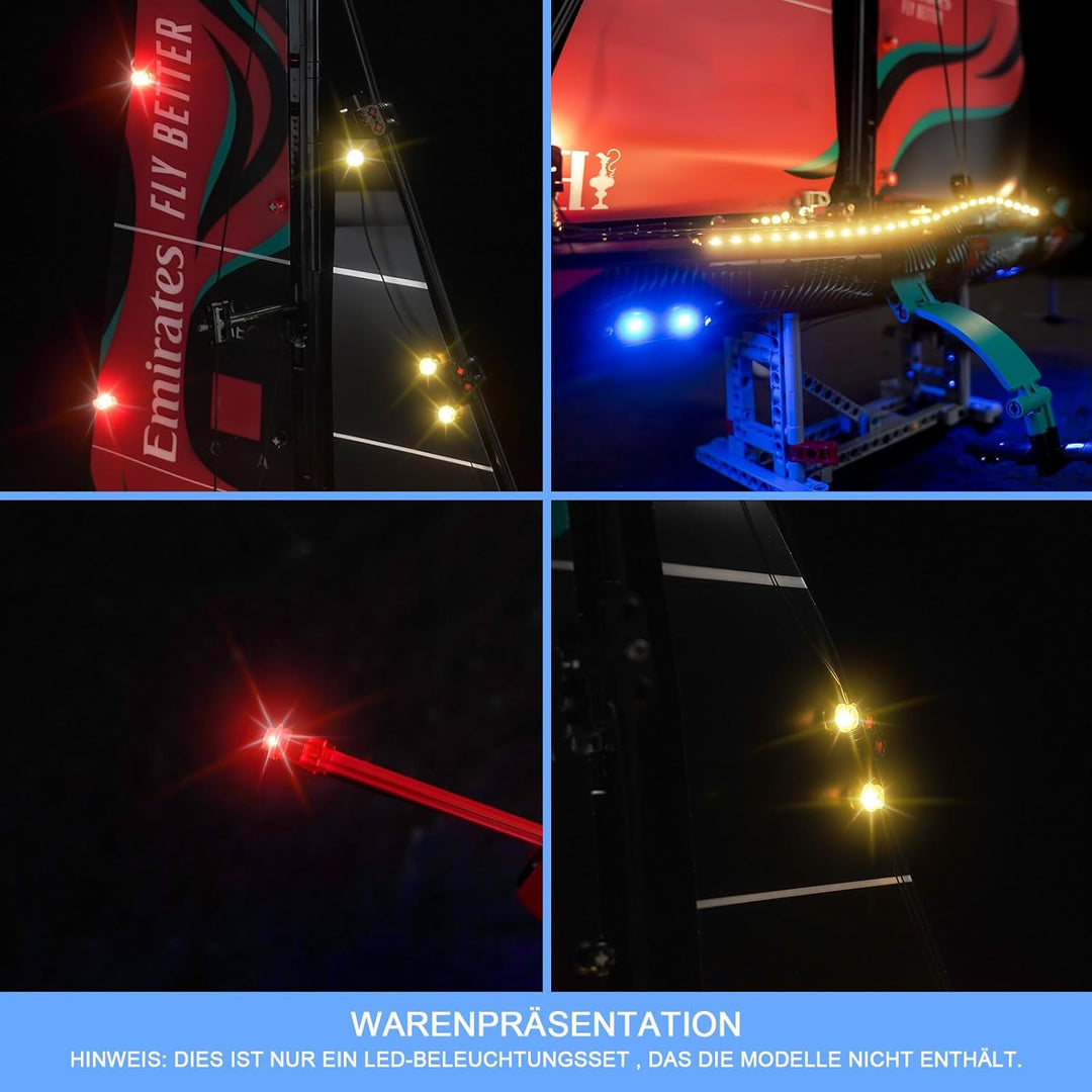 LocoLee Licht Kompatibel mit Lego Technic Emirates Team New Zealand AC75 Rennjacht Fernbedienung Ver