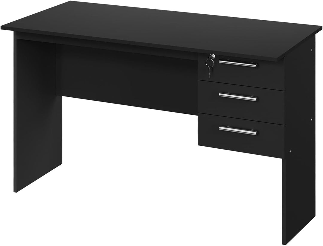 WOLTU® Schreibtisch TS59sz Computertisch Bürotisch Arbeitstisch PC Laptop Tisch, mit 3 Schubladen un