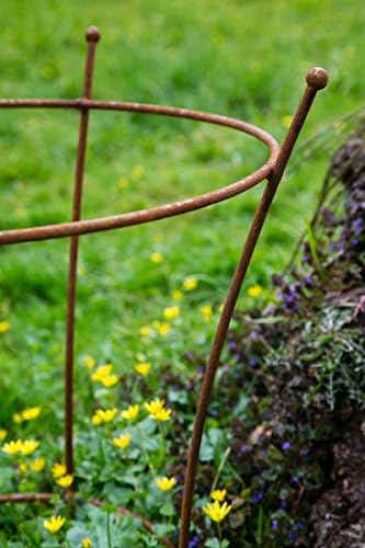 KUHEIGA Stabiler Staudenhalter Rost H: 60cm, Volleisen Strauchhalter, Rankgerüst,