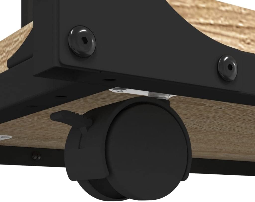 FIRBNUS Beistelltisch mit Rollen Sonoma 50x35x55,5 cm Holzwerkstoff Beistelltisch C Form Beistelltis