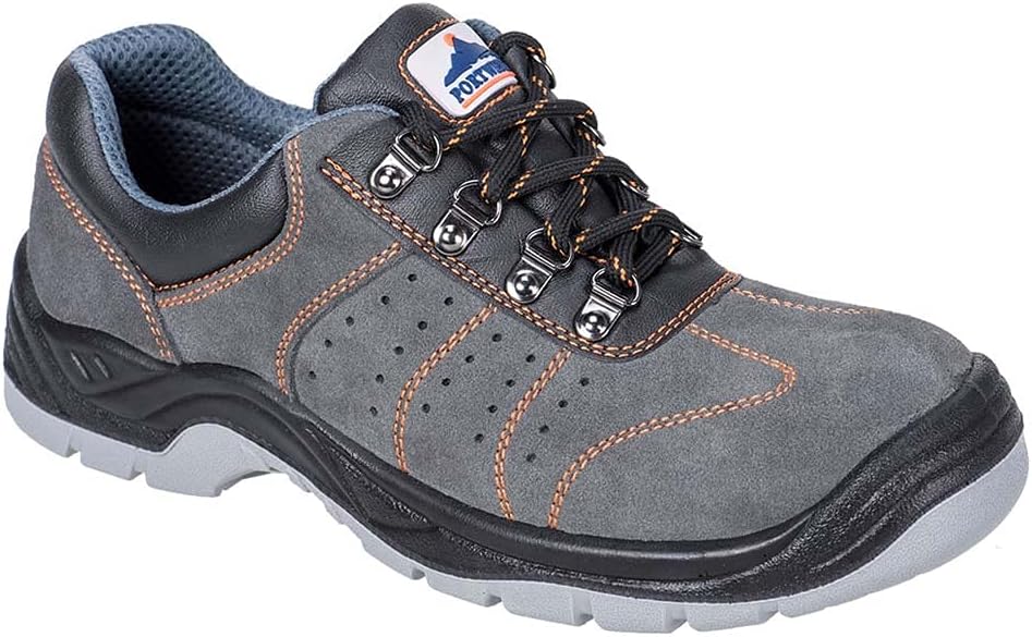 Portwest Steelite perforierter Trainer S1P, Grösse: 41, Farbe: Grau, FW02GRR41 Grau 41 EU, Grau 41 E
