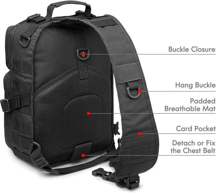 G4Free Tactical Sling Rucksack Gross Militär Schultertasche Umhängetasche für Outdoor Sport Camping