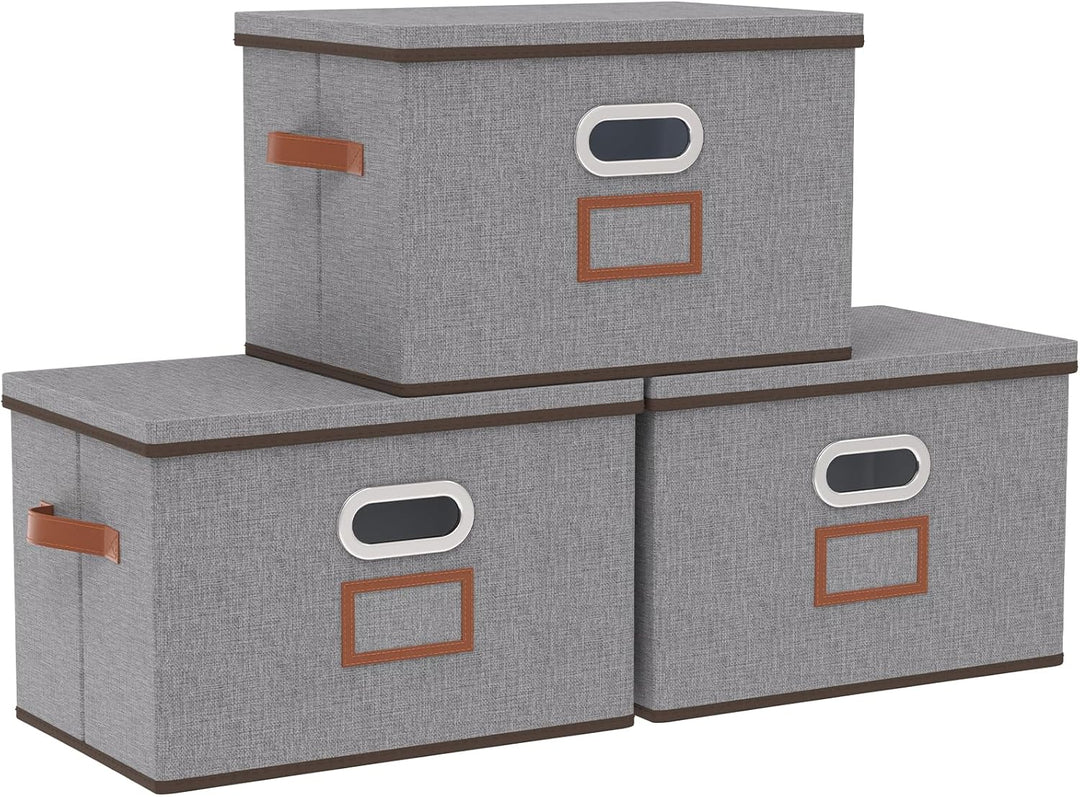 OUTBROS Aufbewahrungsbox mit Deckel und Griff, 45 x 30 x 30 cm Faltbarer Aufbewahrungsbox aus Stoff