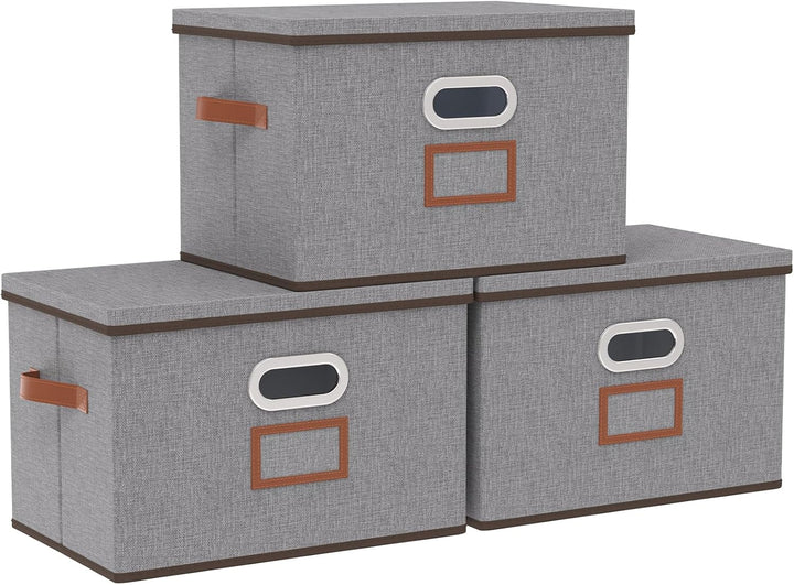 OUTBROS Aufbewahrungsbox mit Deckel und Griff, 45 x 30 x 30 cm Faltbarer Aufbewahrungsbox aus Stoff