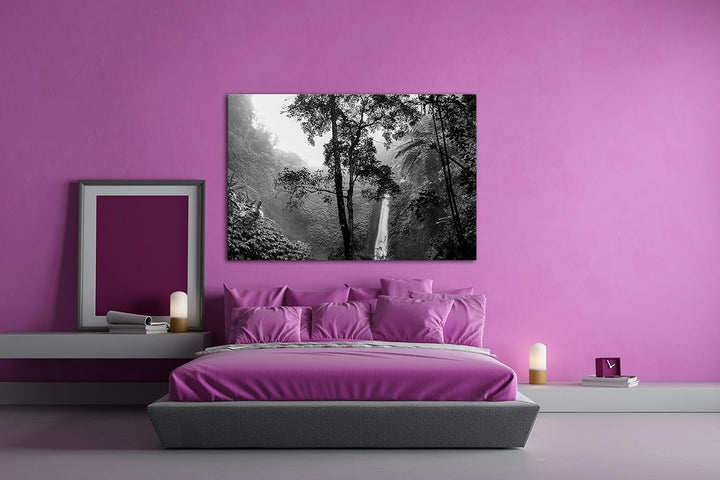 deyoli Wasserfall im tropischem Regenwald Effekt: Schwarz/Weiss Format: 60x40 als Leinwand, Motiv fe