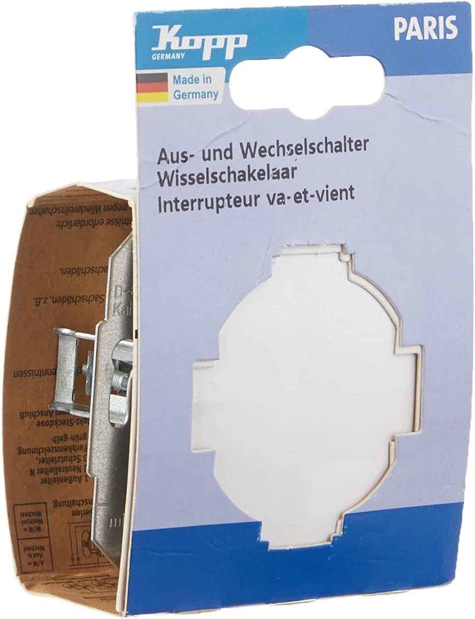 Kopp 650602089 Paris Universalschalter, arktis, Weiss (Packung mit 5) 1 Stück (Packung mit 5) arktis