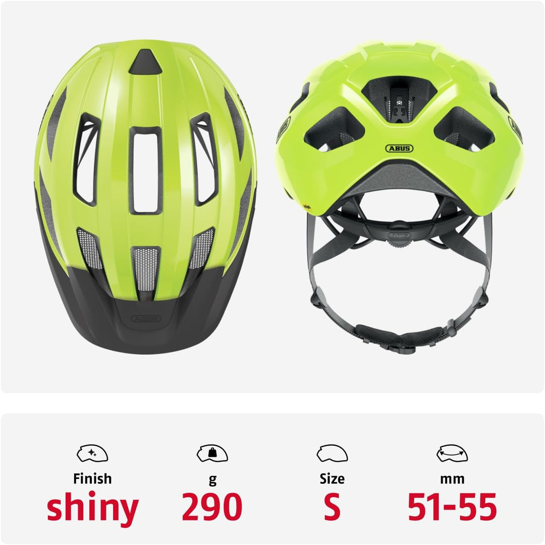 ABUS Rennradhelm Macator MIPS - Fahrradhelm für Einsteiger mit Schirm - geeignet für Zopfträger/-inn