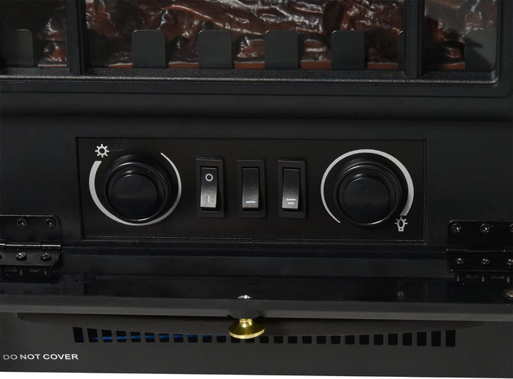 HOMCOM Elektrokamin Kaminofen Flammeneffekt 1000/2000W Überhitzungs-Schutz Metall Schwarz 45 x 28 x