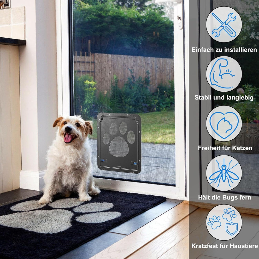 Ownpets Haustierklappe, Katzenklappe für fliegengitter, Magnetische Katzentür mit automatische versc