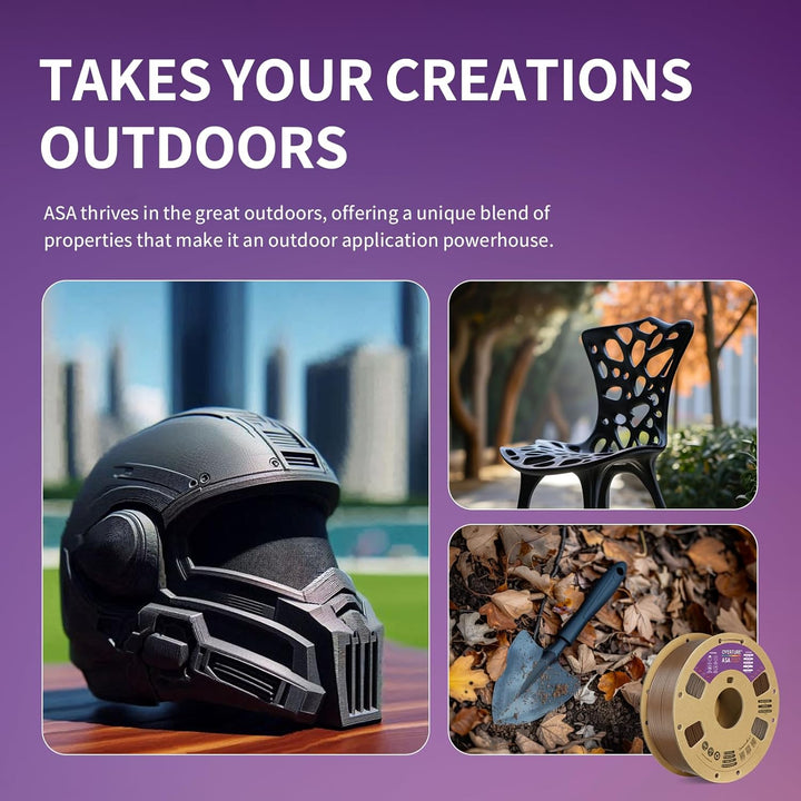 OVERTURE ASA Filament 1.75mm, Spule 1kg (2.2lbs), Massgenauigkeit +/- 0.03 mm, für 3D Drucker (Braun