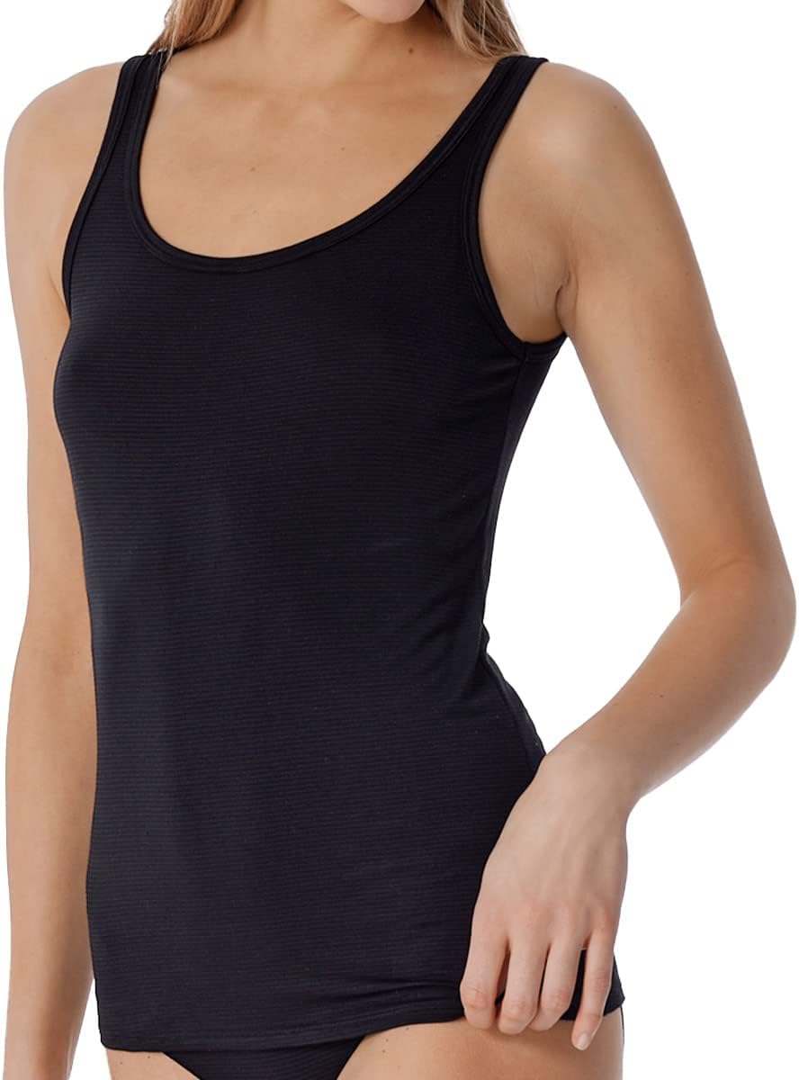 Schiesser Damen 2 Pack Trägertop Unterhemd - Modal Essentials 38 4 X Schwarz, 38 4 X Schwarz