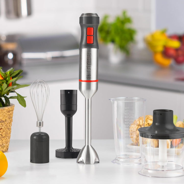 Ufesa BP4654 Vario 1200 Max Handmixer, Leistung 1200 W, 20 Geschwindigkeiten + Turbo, Gehäuse und 4