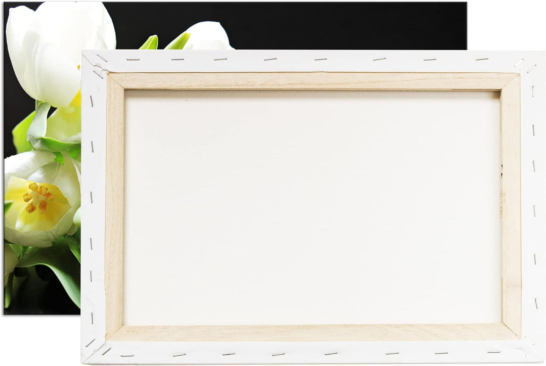 deyoli Tulpen Sweet Home Format: 100x70 als Leinwand, Motiv fertig gerahmt auf Echtholzrahmen, Hochw