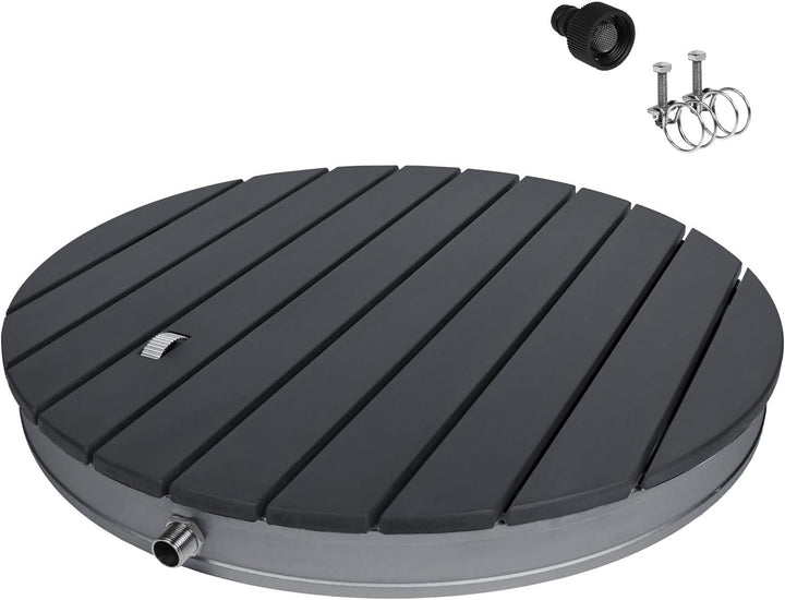 AufuN Gartendusche Aussendusche aus WPC/Aluminium, Mobile Bodendusche Campingdusche mit rutschfeste