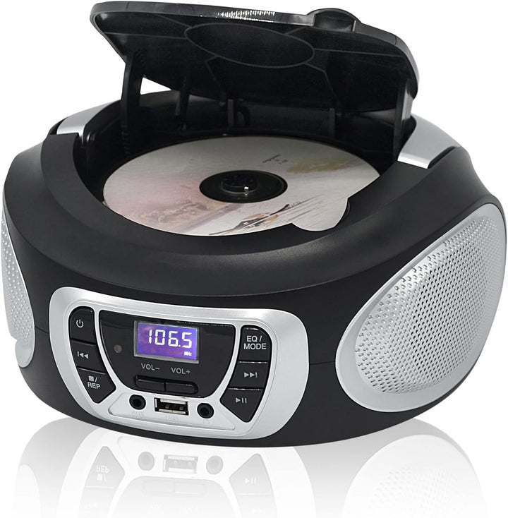 Roadstar CDR-365U/SL Tragbarer Radio-CD-Spieler Digital FM PLL, Boombox-CD-Spieler, CD-R, CD-RW, CD-