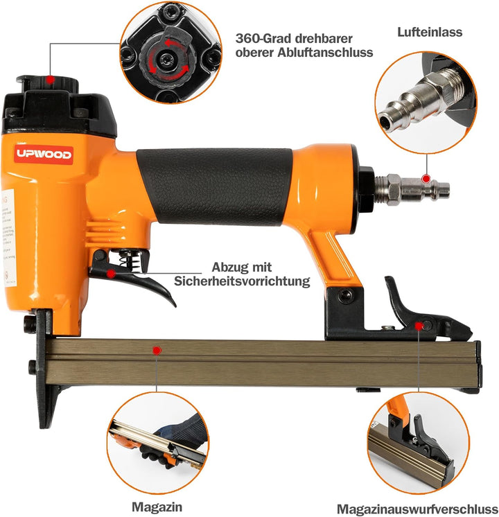 UPWOOD 7116 Pneumatischer Heftgerät, 22 Gauge, 3/8 Zoll Krone, 1/4 Zoll bis 5/8 Zoll Länge, luftbetr