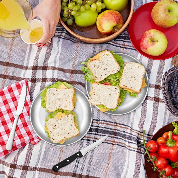 penobon Camping Geschirr Set für 2 Personen, 10 Stück Tragbars Campingbesteck Set aus Edelstahl für