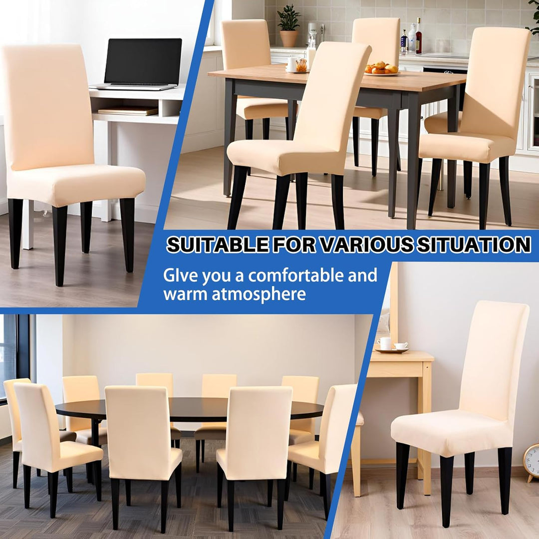 Dioxide Stuhlhussen 6er Set Stretch Stuhlhussen Schwingstuhl Elastische Hussen Stuhlbezug Abnehmbare