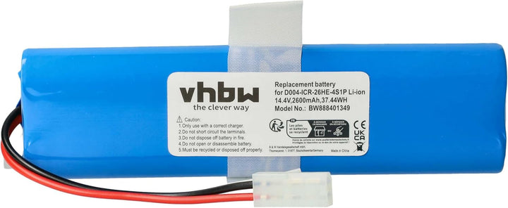 vhbw Akku kompatibel mit Qihoo 360 S6 Home Cleaner Heimroboter (2600mAh, 14,8V, Li-Ion)