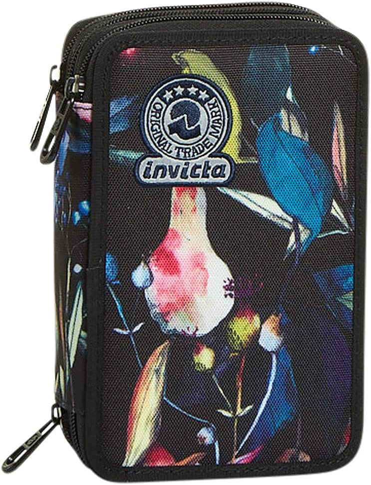 Invicta Federmäppchen, Mäppchen, mehrfarbig, Federtasche für Schreibwaren, Etui mit Stiften, Kugelsc