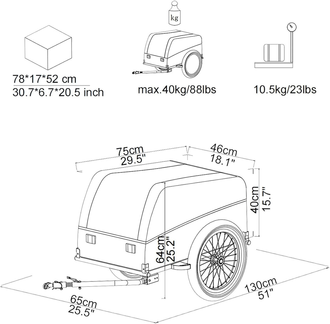 Tiggo VS Cargo I Lastenanhänger Klappbar Fahrradanhänger Trailer Transportanhänger CT901 Grau