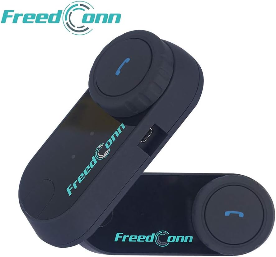 FreedConn Motorrad Kommunikation System, Helm Bluetooth Intercom,Helm Headset(800m Reichweite,Damit