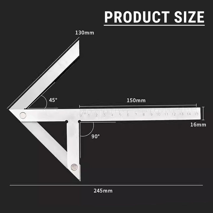 150 X 130 mm Zentrierwinkel Mittenfinder, Mittelmarkierungslehre Winkelmessgerät Zentrierwinkelsuche