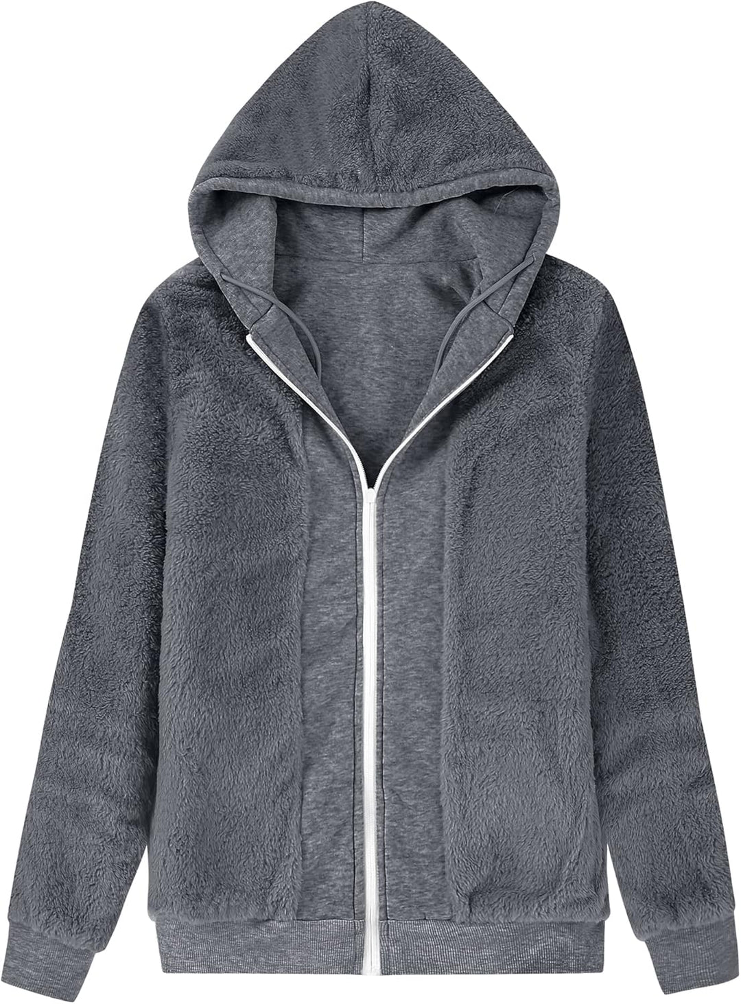 LLdress Sweatjacke Damen Fleecejacke mit Kapuze Hoodie für Frau Basic Kapuzenjacke mit Reissverschlu