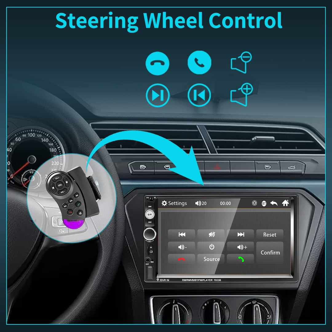 Hikity Doppel Din Autoradio Bluetooth mit Bildschirm Autoradio mit Freisprecheinrichtung RüCkfahrkam