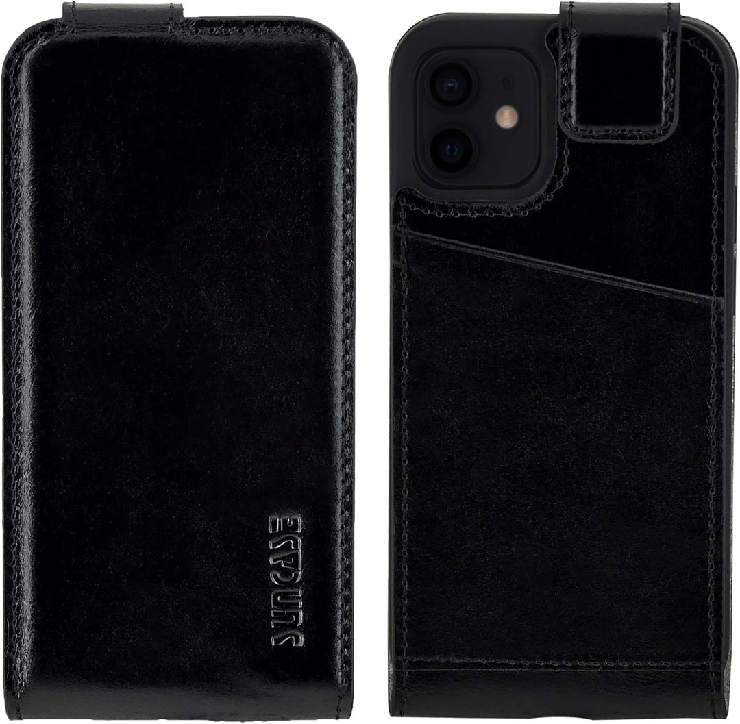 Suncase Original Flip-Style (Ultra-Slim) kompatibel mit iPhone 12 Mini (5.4") Hülle Ledertasche Tasc