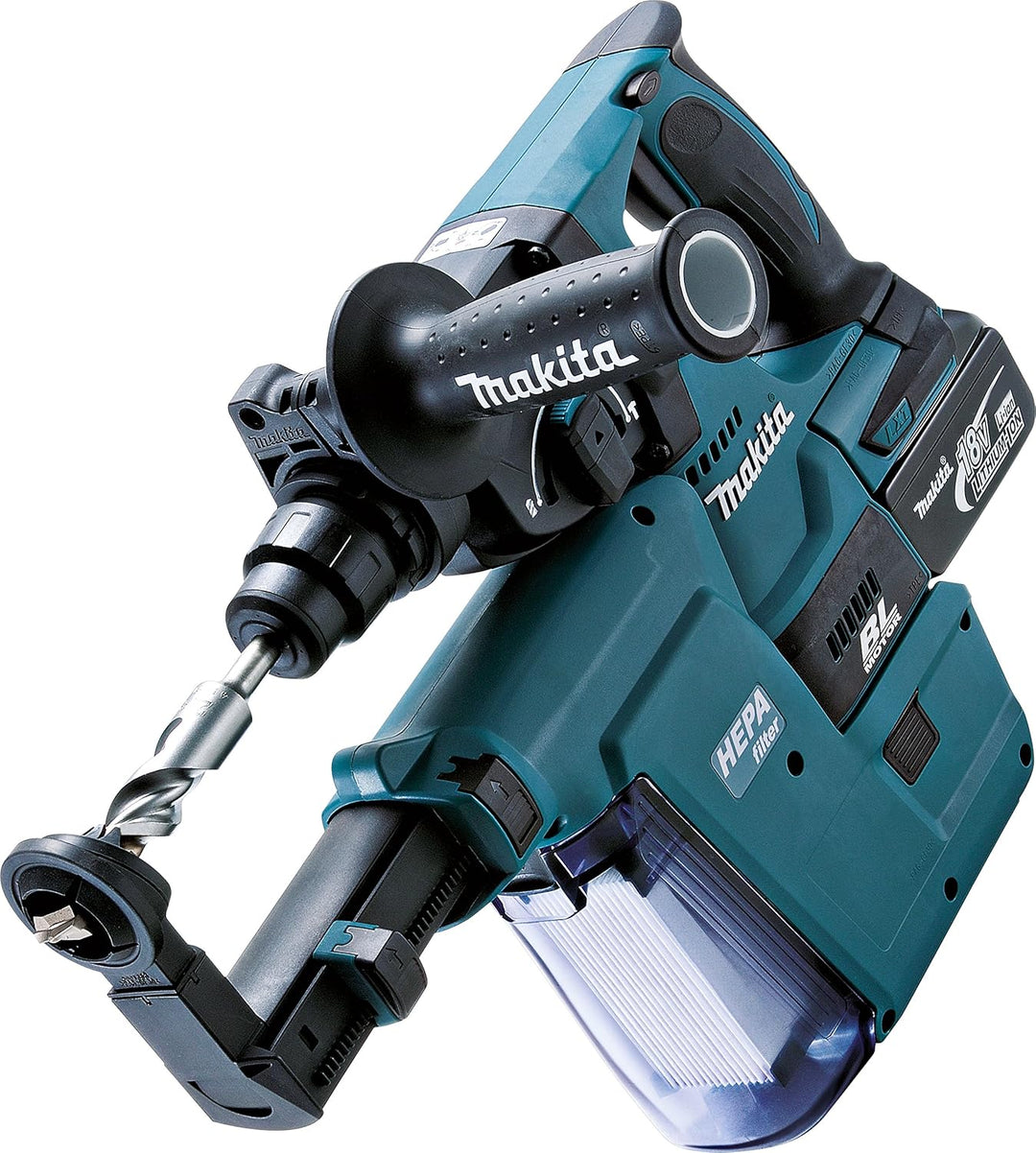 Makita Akku-Kombihammer für SDS Plus, ( 18 V/5, 0 Ah, im Makpac inklusiv 2 Akkus), DHR243RTJV, Blau,